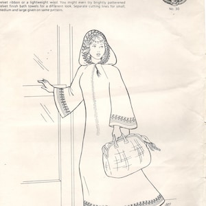Duriyyas Djellaba Pattern Atiras 30 Hooded Cover Up Caftan Pattern Bell Sleeves Womens 1980s Vintage Sewing Pattern Size Sm Med Lg UNCUT