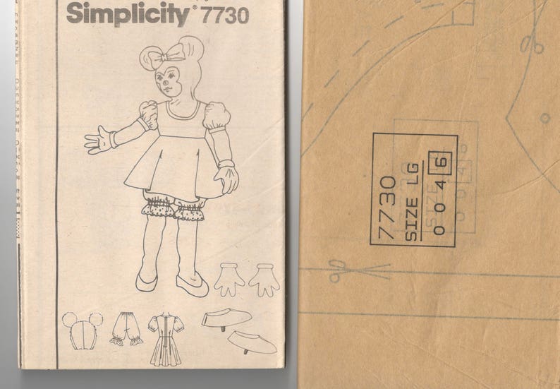 Simplicity 7730 1980s Misses MINNIE MOUSE Costume Pattern Official Walt ...