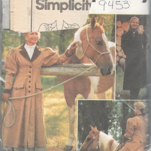 Simplicity 9453 Misses Carriage Buggy Coat Pattern Leg O Mutton Sleeve Womens Riding Sewing Size 6 8 10 12  Or 14 16 18 20 UNCUT