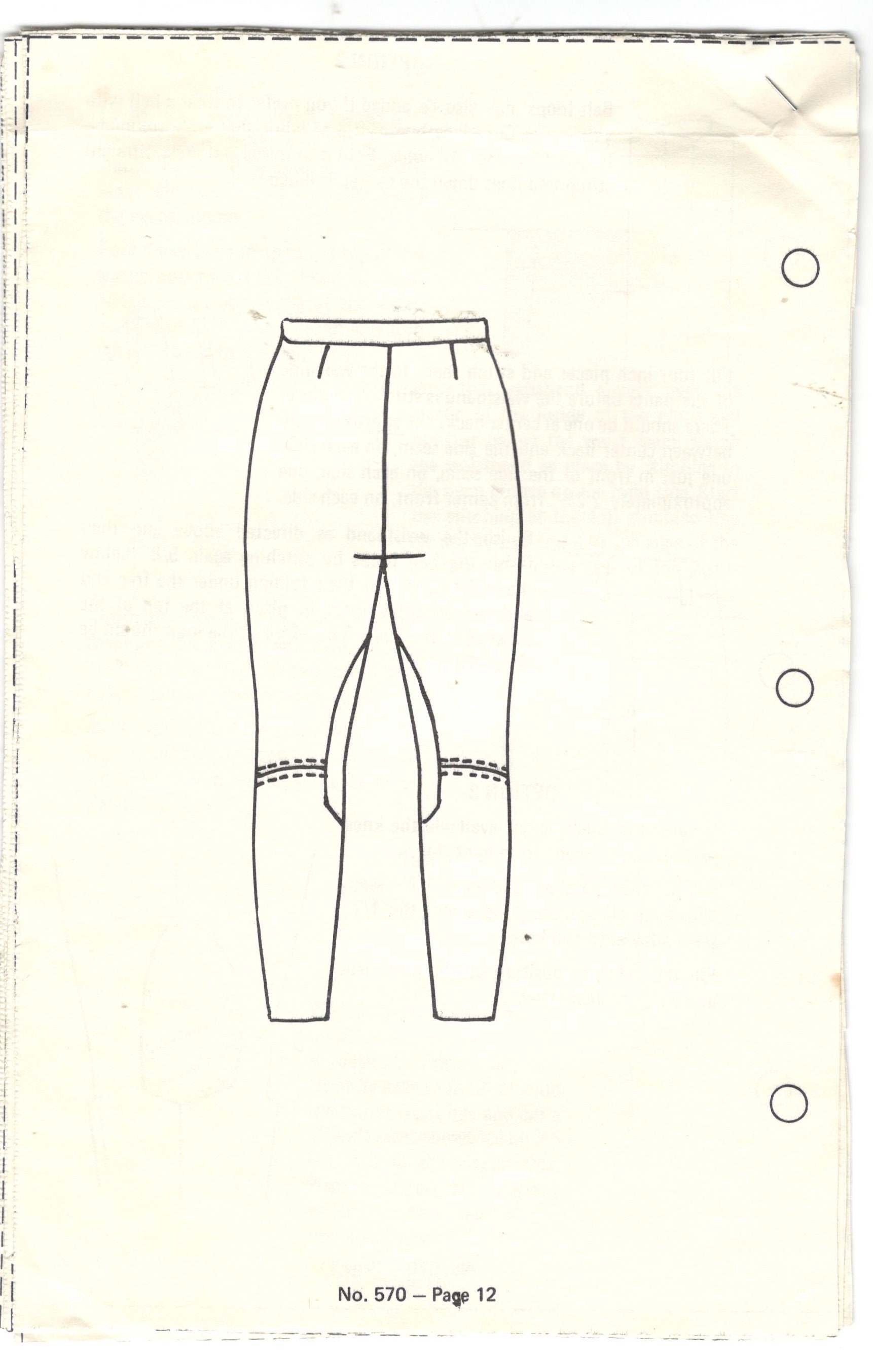 Sean Pattern Jean Hardy 570 Hunt Sean English Riding Pants Pattern Jodhpurs High ...