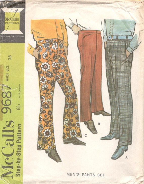 38 1238 1940s Vintage Sewing Pattern W37/" MENS PANTS TROUSERS SHORTS
