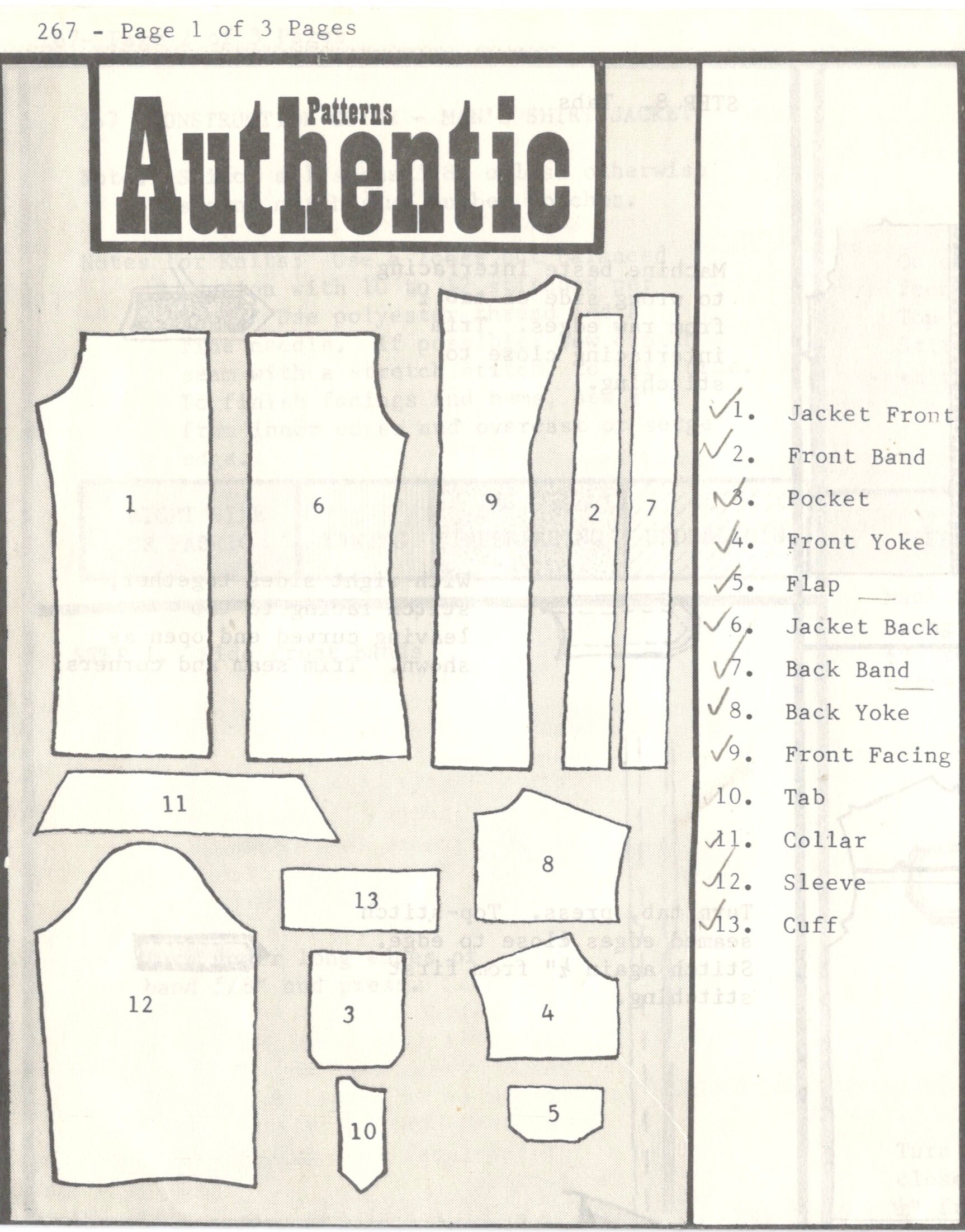 1970s Authentic 267 Mens Classic Western Shirt Jacket Pattern Adult ...