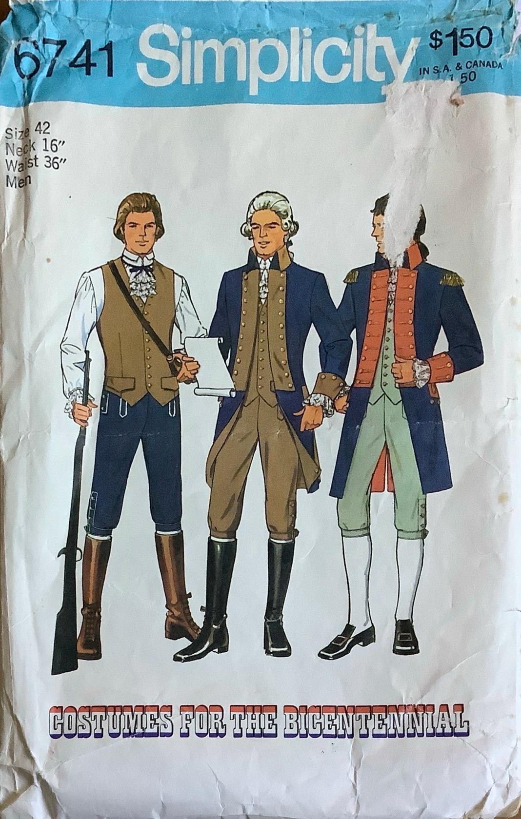 Simplicity 6741 1776 Military Costume Pattern Bicentennial Coat Shirt ...