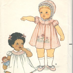 Butterick 3948 1980s Infants Dress Bonnet Slippers and Panties Pattern Baby Girls Sewing Pattern Size Small or Lg or X Large image 4