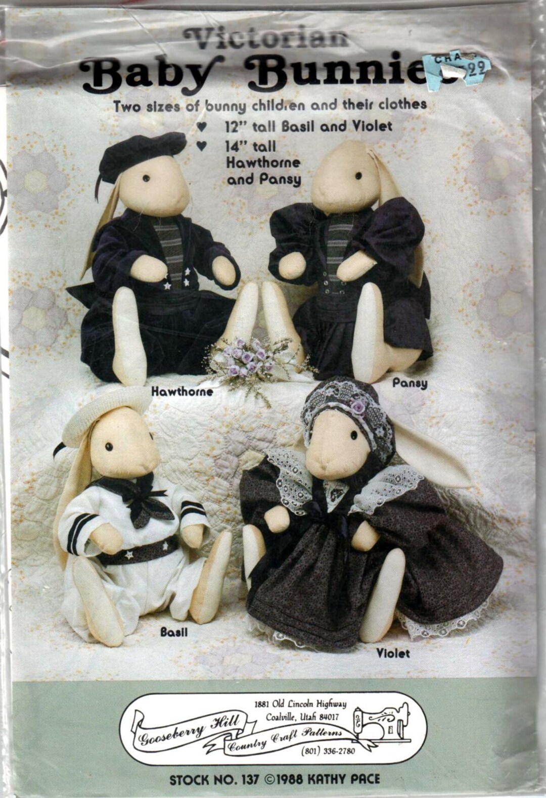Gooseberry Hill 137 1980s Victorian Baby Bunnies 12 and 14 Inch Rabbit ...