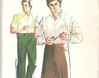 Kwik Sew 665 1970s Mens Pants Pattern for Double Knit Fabric 2 Button Waistband Extension Adult Vintage Sewing Pattern Waist 42 44 46 UNCUT