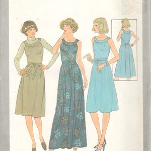 Simplicity 8316 1970s Misses Sleeveless Jumper or Dress Pattern Two Lengths Womens Vintage Sewing Pattern Size 14 Bust 36 UNCUT