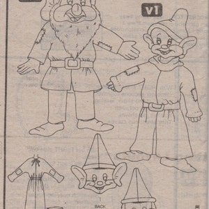 Simplicity 7736 Boys Girls Childrens Disney Dwarf Costume Pattern DOPEY GRUMPY Childs Sewing Pattern Size 10 12 Or 6 8 Or 2 4 UNCUT image 3