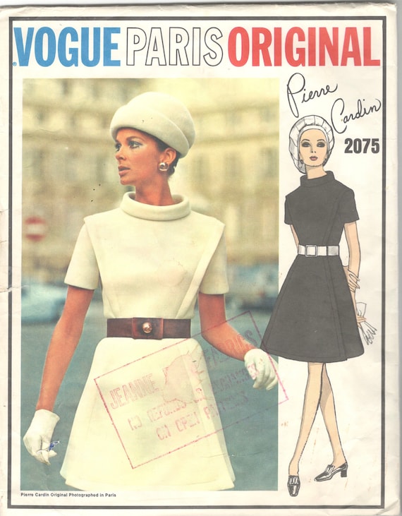Vogue 2075 1960s Cardin Missesa Lined X Shaped Dress Pattern Seam