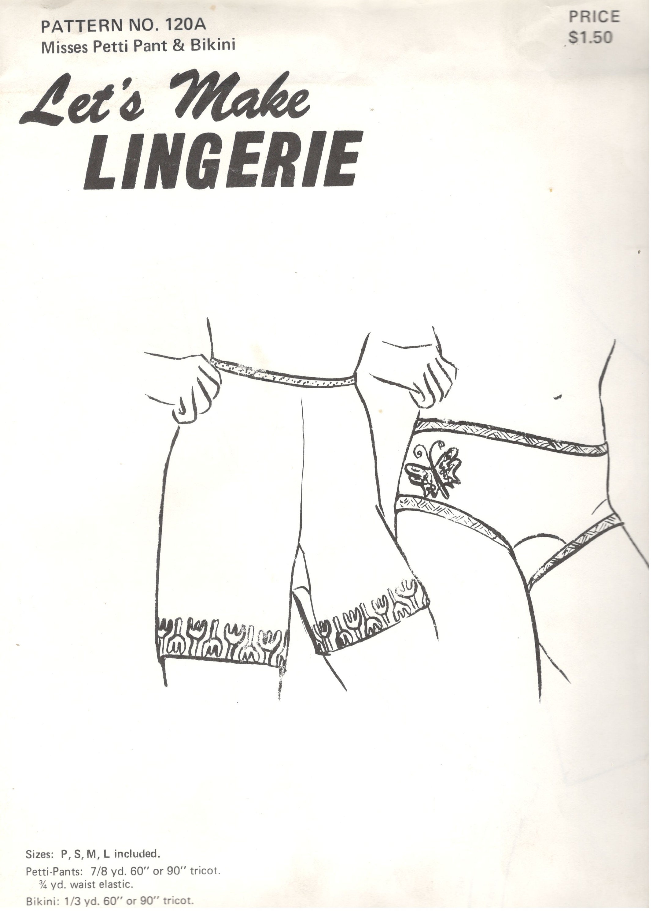 1970s Let's Make LINGERIE 120A Misses Lingerie Petti Pant and Bikini  Panties Pattern Womens Vintage Sewing Pattern P S M L UNCUT -  Denmark