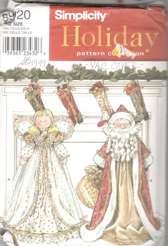 Simplicity 8920 Faith Van Zanten Angel and Santa Claus Holiday Vacuum Cleaner Cover Pattern Home Decor Designer Sewing Pattern UNCUT Simplicity 8920 Faith Van Zanten Angel and Santa Claus Holiday Vacuum Cleaner Cover Pattern Home Decor Designer Sewing Pattern UNCUT