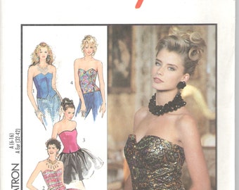 Style 1995 1980s Misses Bustier Corset Style Princess Seam Evening Top Pattern Womens Vintage Sewing Pattern Size 6 8 10 12 14 16 UNCUT