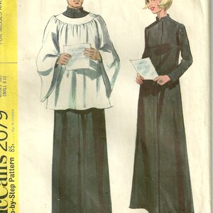 1960s Mccalls 2079 Misses Surplice and Cassock Pattern Size Small Bust ...
