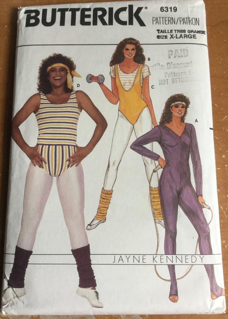 Butterick 6319 1980s Misses Full Bodysuit Top and Briefs Pattern JAYNE KENNEDY Vintage Sewing Pattern Size Medium Or Small image 3