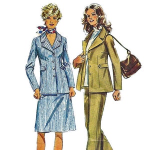 Simplicity 9837 1970s Misses Mod Jacket Skirt and Pants Pattern Womens Vintage Sewing Pattern Size 12 Bust  4