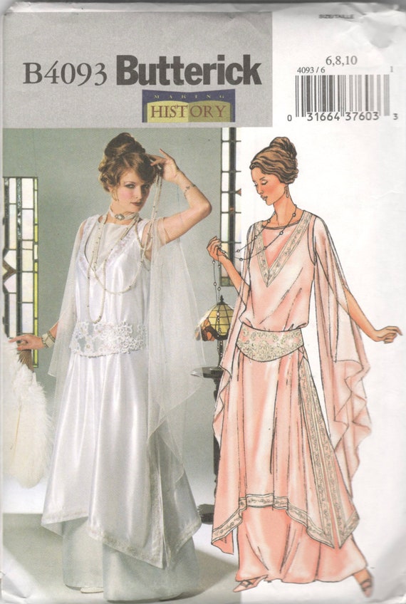 Butterick 4093 1914 Dress Tunic Girdle Pattern Wedding Gown Great