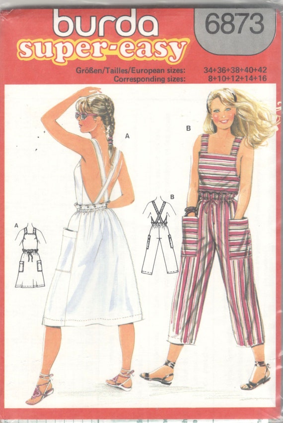 Burda 6873 Misses Latzhose Kleid Overall Schnittmuster Bare - Etsy  Österreich