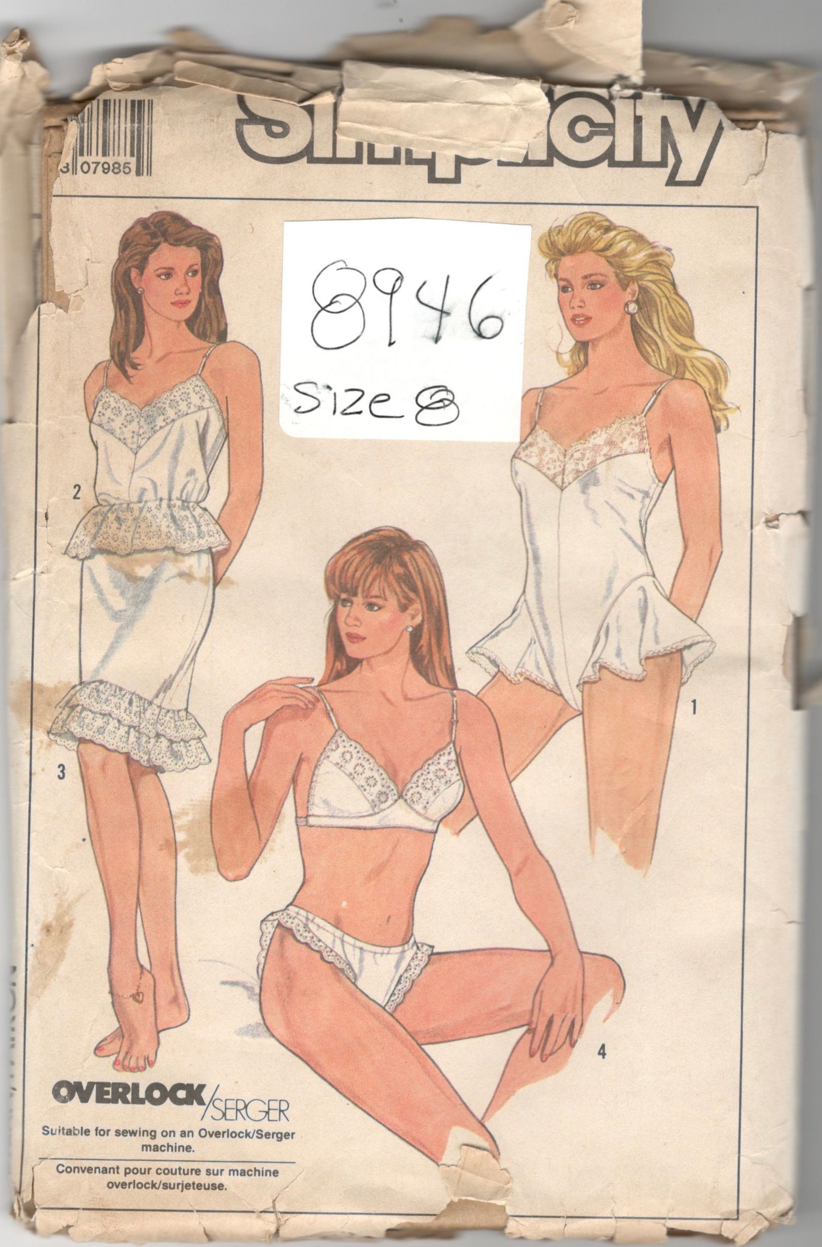 1970s RETRO Bodysuit,Bra Slip or Bra and Briefs Pattern BUTTERICK 5813  Lingerie Pattern Bust 34 Vintage Sewing Pattern FF