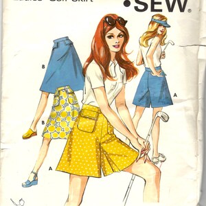 Kwik Sew 485 0r 486 1970s Misses Golf Skirt Pattern  Side Zipper or Pull On Womens Vintage Sewing Pattern Size 8 10 12 or 14 16 18 UNCUT