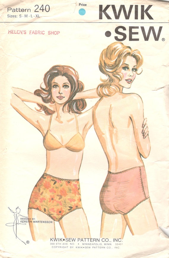 Kwik Sew 240 1970s Misses Panty Girdle Patten Body Shaper Girdle