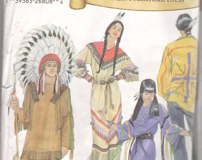 Simplicity 5446 Native American Indian Clothing Pattern Adult Teen Designer Andrea Schewe Sewing ...