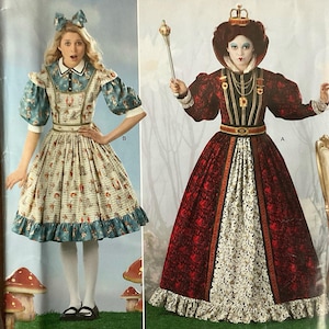 Simplicity 2325 Märchenkostüm-Schnittmuster Alice im Wunderland Königin Herzen Historisches Kleid Damen 0807 Nähschnittmuster Größe 6 8 10 12 oder 14-22