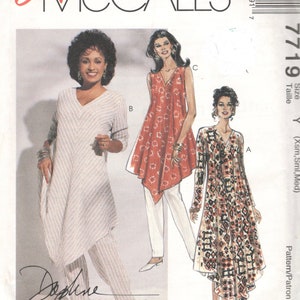 McCalls 7719 Misses Easy Pullover Caftan Tunic Top Pull On Pants Headwrap Pattern Daphne Womens Naaipatroon Maat LG XLG of XS S M ONBESNEDEN