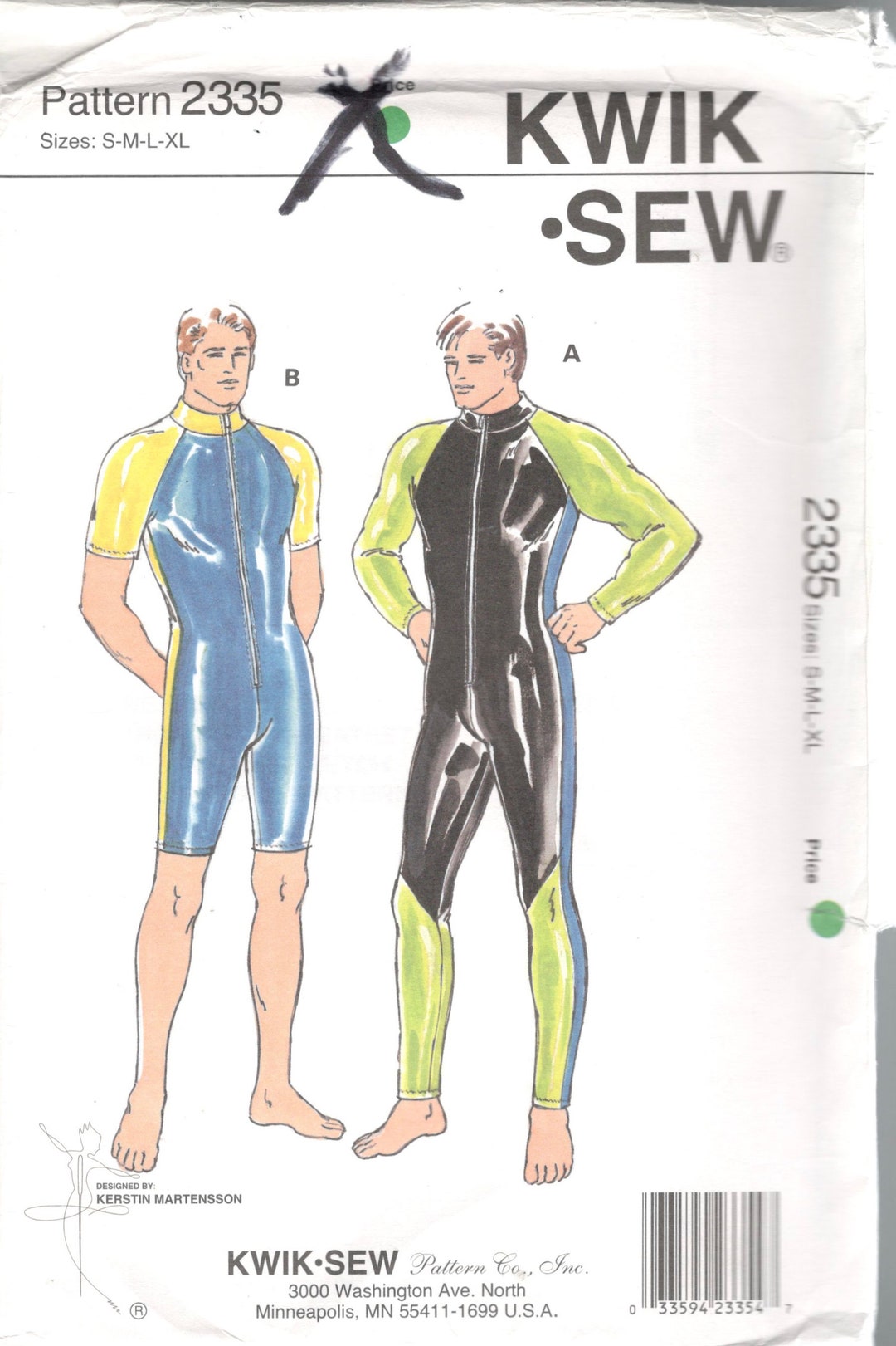 Vintage 1990s Zip Front Wetsuit Pattern Raglan Sleeves Two Vintage 1990s Zip Front Wetsuit Pattern Raglan Sleeves Two
