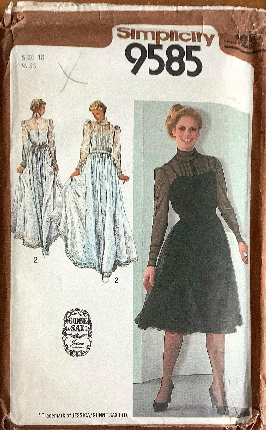 Over Dress Pattern Simplicity 9585 Gunne Sax Lace Overdress and Attached Underdress ...