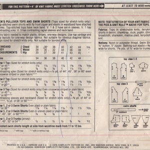 1970s Simplicity 7550 Mens Pullover Top and Swim Shorts Pattern Adult Vintage Sewing Pattern Chest 40 image 4