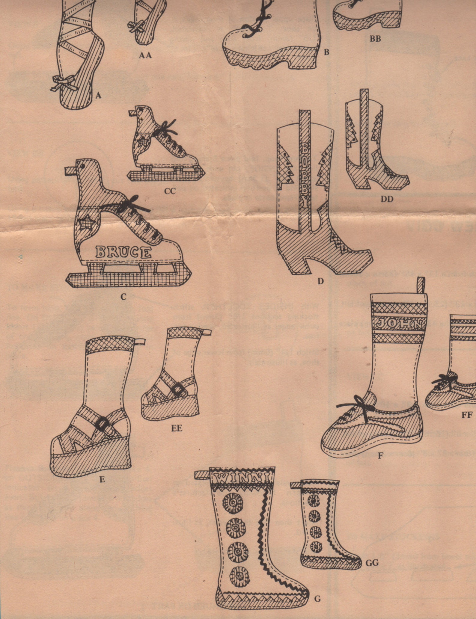 mccalls 5320 christmas stockings pattern ballet slipper skater runner mukluk cowboy boot fireman vintage funky shoe sewing patte mccalls 5320 christmas stockings pattern ballet slipper skater runner mukluk cowboy boot fireman vintage funky shoe sewing patte