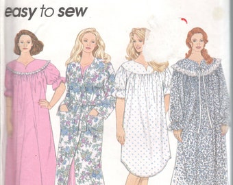 Simplicity 8780 Womens Robe Nightgown 2 Lengths Pattern Plus Size EZ Sewing Pattern Size 18 20 22 24 Or 26 28 30 32 UNCUT