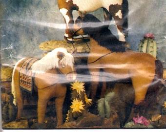 BIE Originals 115 Horses Horses Horses Pattern and Blooming Cacti Too Crafts Painted HorseToy Sewing Pattern UNCUT