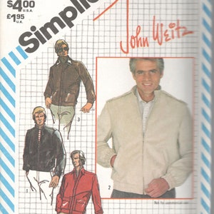 Simplicity 5708 1980s Mens Zip Front Jacket Muster Gefüttert Ungefüttert Windbreaker John WEITZ Vintage Schnittmuster Brust 46 Oder 38 Oder 40 UNCUT