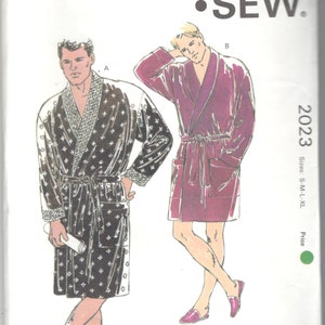 Kwik Sew 2023 Herren Schal Kragen Robe Muster seidig oder Casual Style Erwachsenen Vintage Schnittmuster Größe S M L XL UNCUT