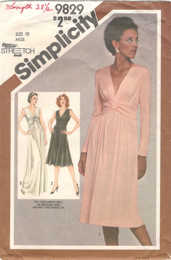 1980s Simplicity 9829 Plunging V Neckline COCKTAIL DRESS Pattern Womens Vintage Sewing Pattern Size 10 Bust 32 - Etsy Australia 1980s Simplicity 9829 Plunging V Neckline COCKTAIL DRESS Pattern Womens Vintage Sewing Pattern Size 10 Bust 32 - Etsy Australia