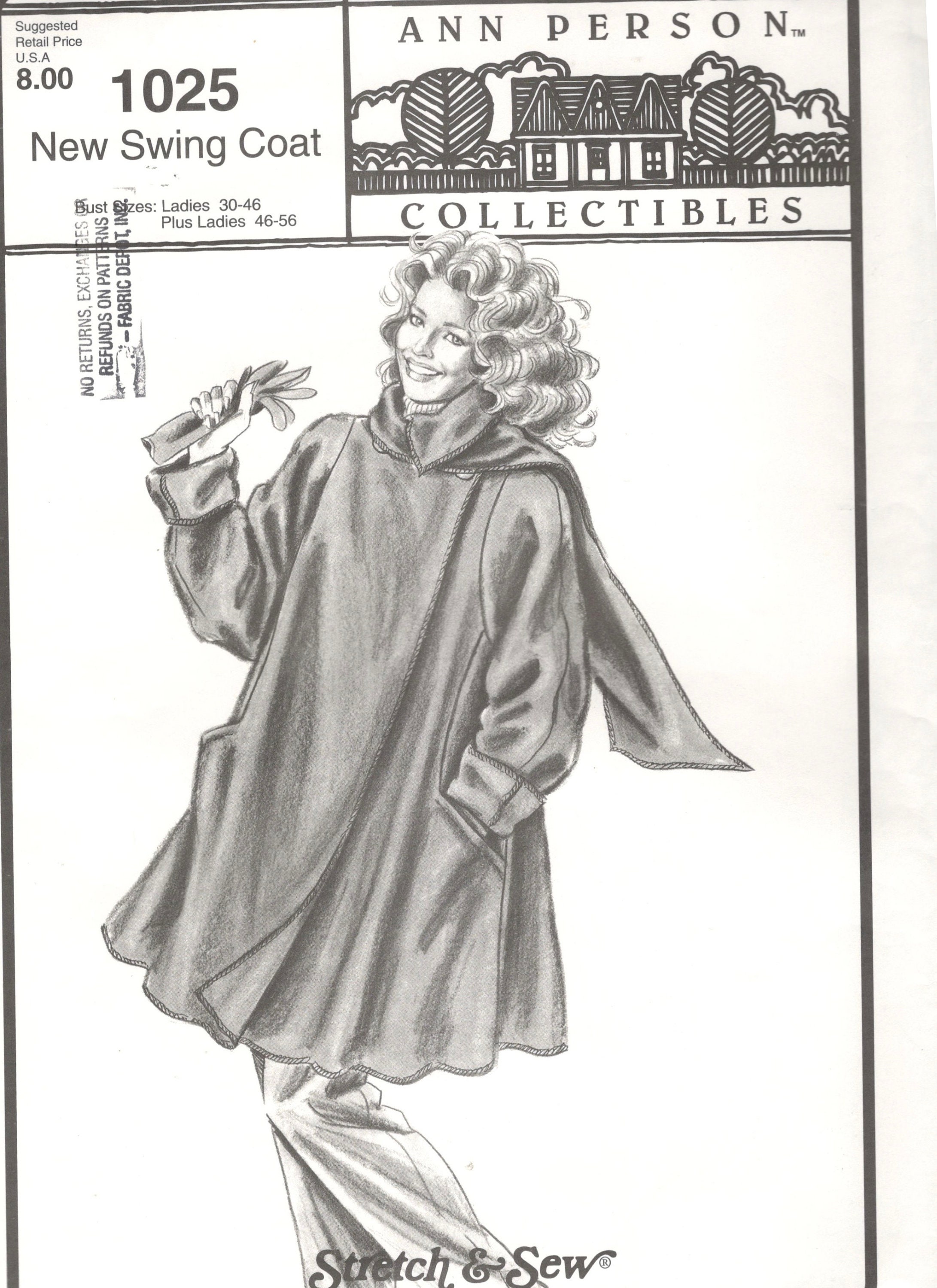 Stretch & Sew 1025 F825 Misses Swing Coat Pattern Womens Vintage Sewing Pattern Bust 30 46 UNCUT - Etsy Stretch & Sew 1025 F825 Misses Swing Coat Pattern Womens Vintage Sewing Pattern Bust 30 46 UNCUT - Etsy