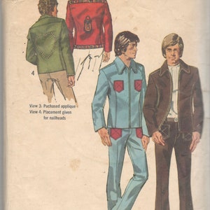 1970s Simplicity 9875 Mens Zip Front Jacket and Bell Bottom Pants ...