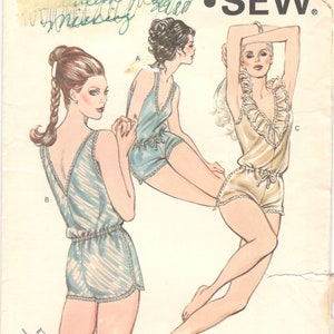 1980s Kwik Sew 1327 Misses Lingerie Sleep Teddy Womens Vintage Sewing Pattern Size XS S M L Bust  31 - 41