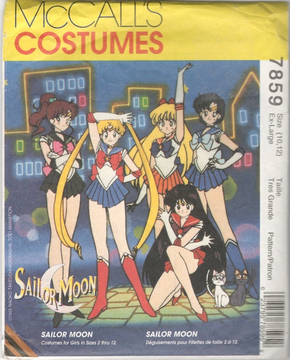 Mccalls 7859 P310 1990s Girls SAILOR MOON Costume Pattern