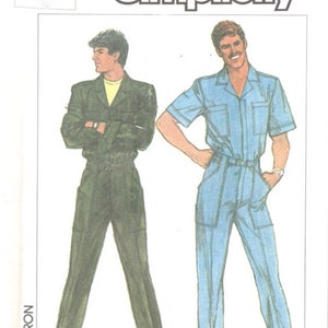 Simplicity 7115 1980s Mens Zip Front JUMPSUIT Pattern Cargo - Etsy