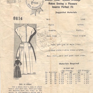 Mail Order 8614 1940s Misses Dress Pattern Frock with Mandarin Collar Womens Vintage Sewing Pattern Size 14 Bust 32 image 2