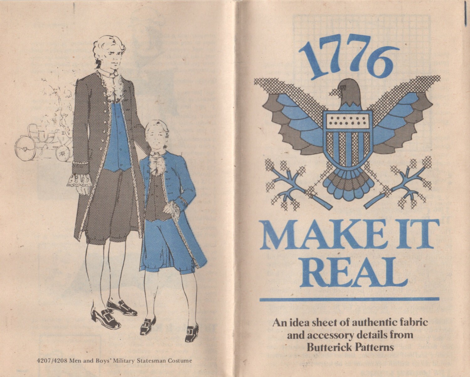 Butterick 4207 Mens 1776 Costume Pattern Bicentennial Coat Waistcoat ...
