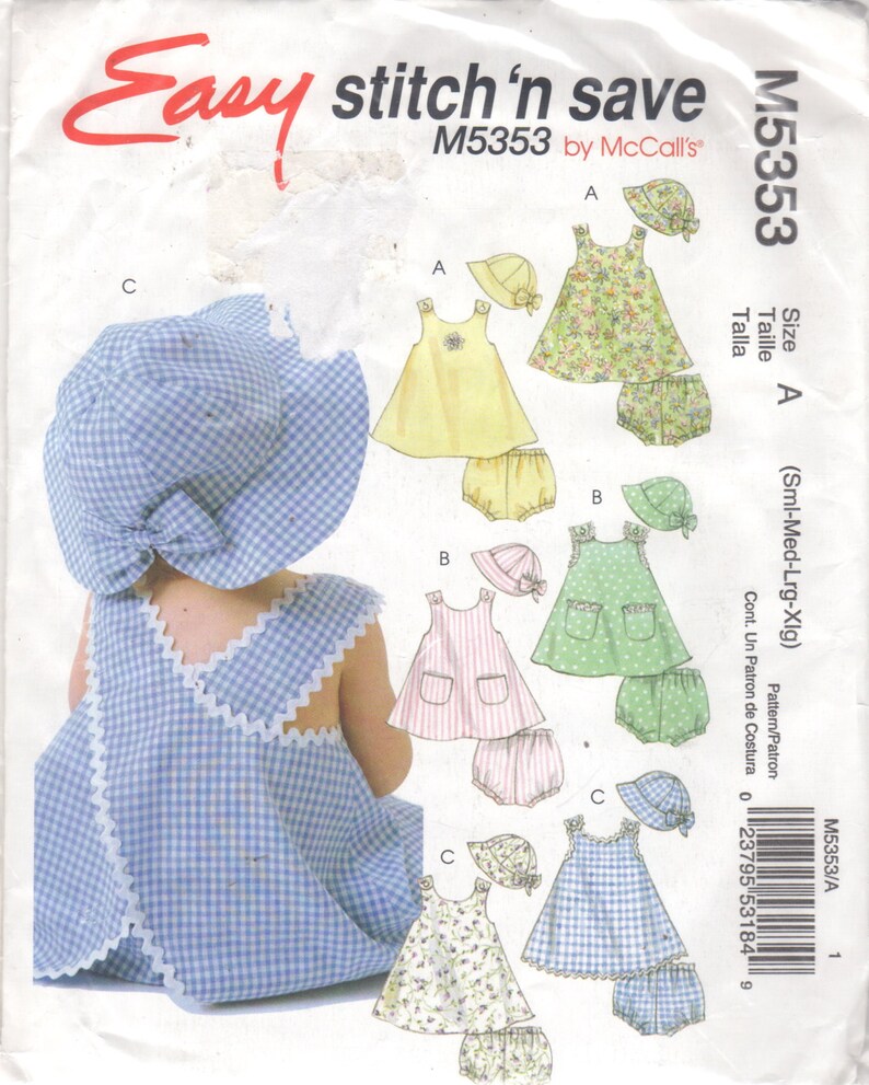 MAKE BABY GIRL RUFFLED TOP~DRESS~PANTIES SEWING PATTERN SUMMER CLOTHES 8~29 LB