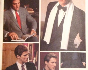 1980s Vogue 2826 Mens Tuxedo Cummerbund Bow Tie and Necktie Ascot Pattern Adult Teen Vintage Sewing Pattern UNCUT