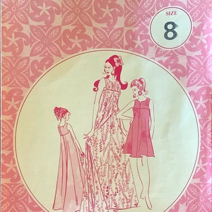 Patterns Pacifica 3012 1970s Muu Muu Tent Dress Pattern in Two Lengths Womens Vintage Sewing Pattern  Size 8 Uncut