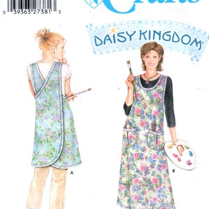 Simplicity 5201 Daisy Kingdom Wrap Around  Apron Pattern Criss Cross Back Womens Sewing Pattern Size S M  L XL Bust 32 - 46 UNCUT