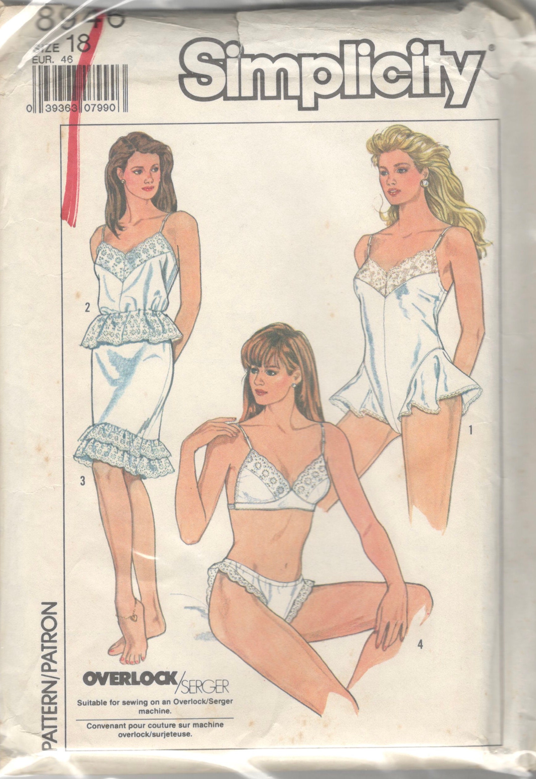 Vintage 1920's French Lingerie Pattern, Pantaloon and Corset Cover Age 14  16 Years 