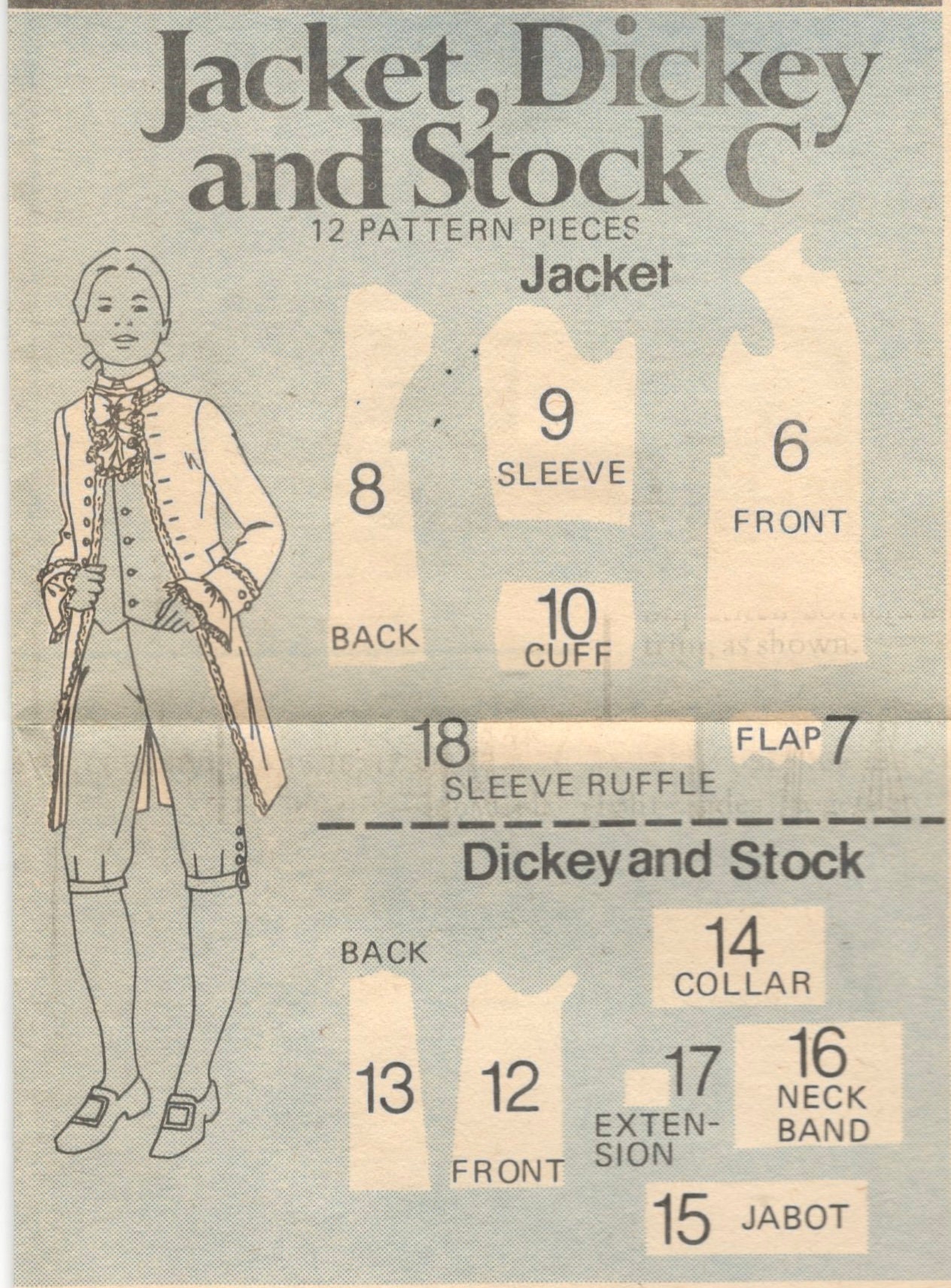 Butterick 4207 Mens 1776 Costume Pattern Bicentennial Coat Waistcoat ...