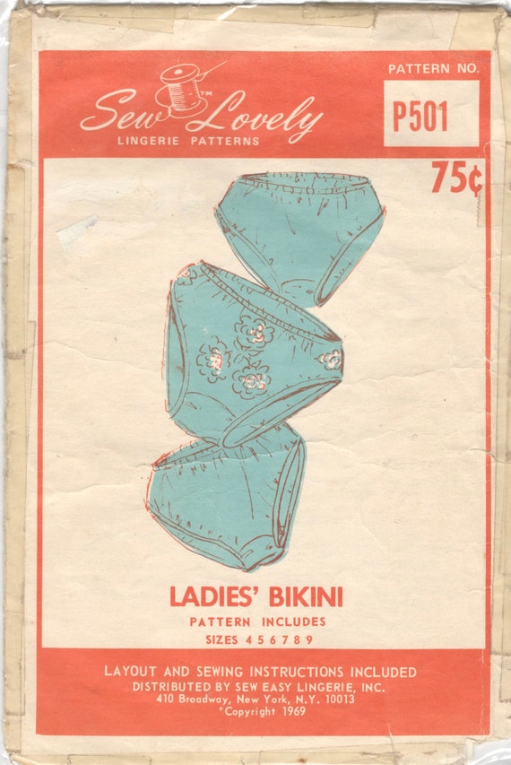 Sew Lovely P501 1960s Misses Bikini PANTIES Pattern Womens Etsy